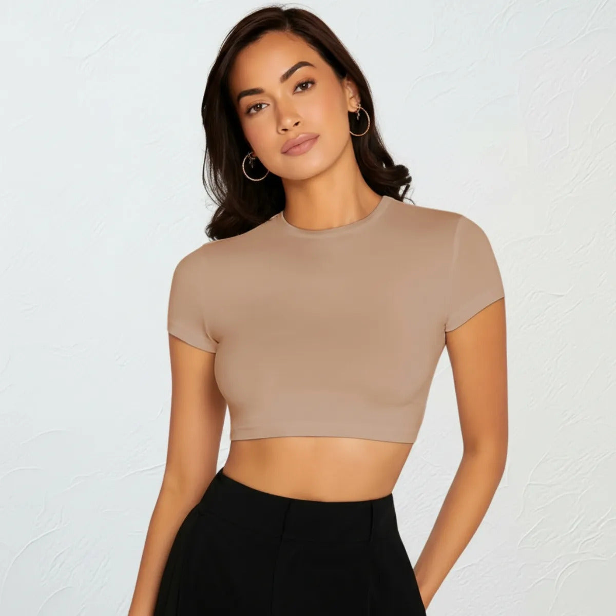 Top Cropped Feminino Básico Blusinha Academia Manga Curta