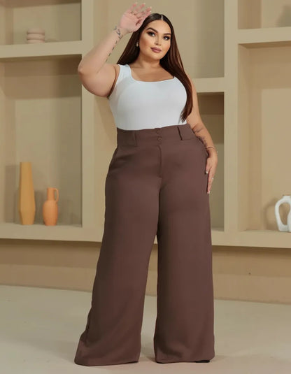 Calça Pantalona Alfaiataria Plus Size Feminina Premium