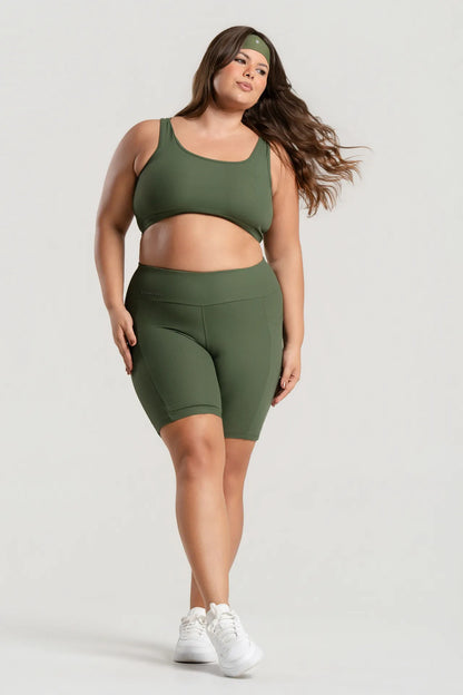 Top Feminino Academia Bolso Nadador Corrida Fitness Esporte