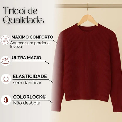Suéter Blusa Manga Longa Max Cropped Frio Pullover Lã Trico