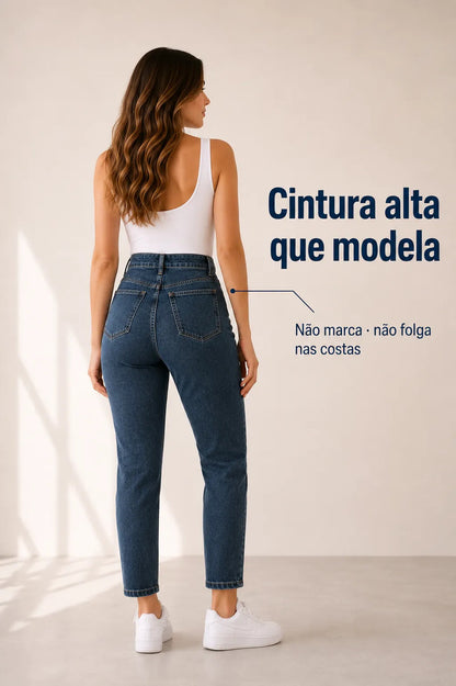 Calça Jeans Mom Stillger Feminina Cintura Alta Cor Clara