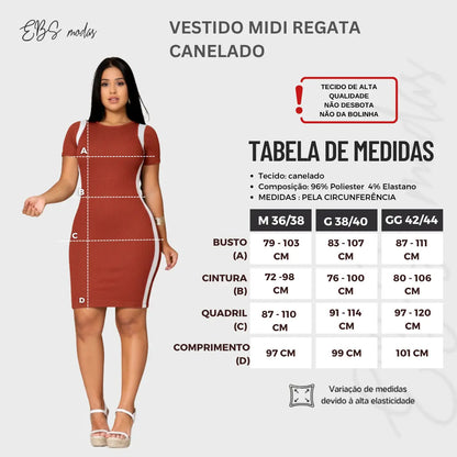 Vestido Canelado Curto Com Manga Casual Básico Modelador