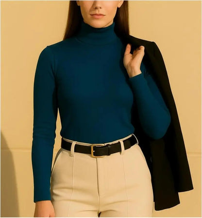 Blusa Cacharrel Feminina Inverno Gola Alta Viscolaycra Cores