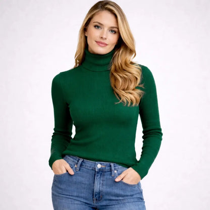 Blusa Cacharrel Feminina Tricô Lã Blusinha Gola Alta Rolê