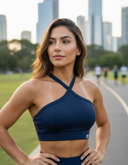 Top Cropped Feminino Alça Cruzada Zero Transparência Suplex
