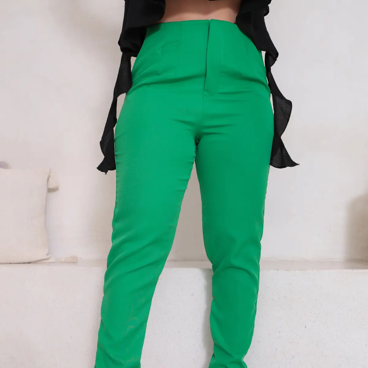 Calça Feminina Alfaiataria Social Cintura Alta Trabalho Leve