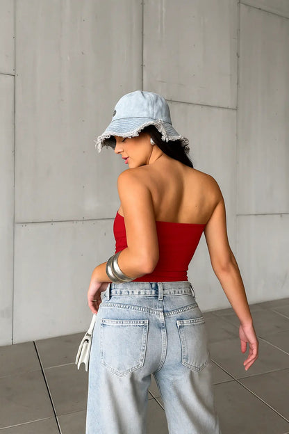 Tube Top Faixa Feminino Tubinho Forro Duplo Básico Suplex