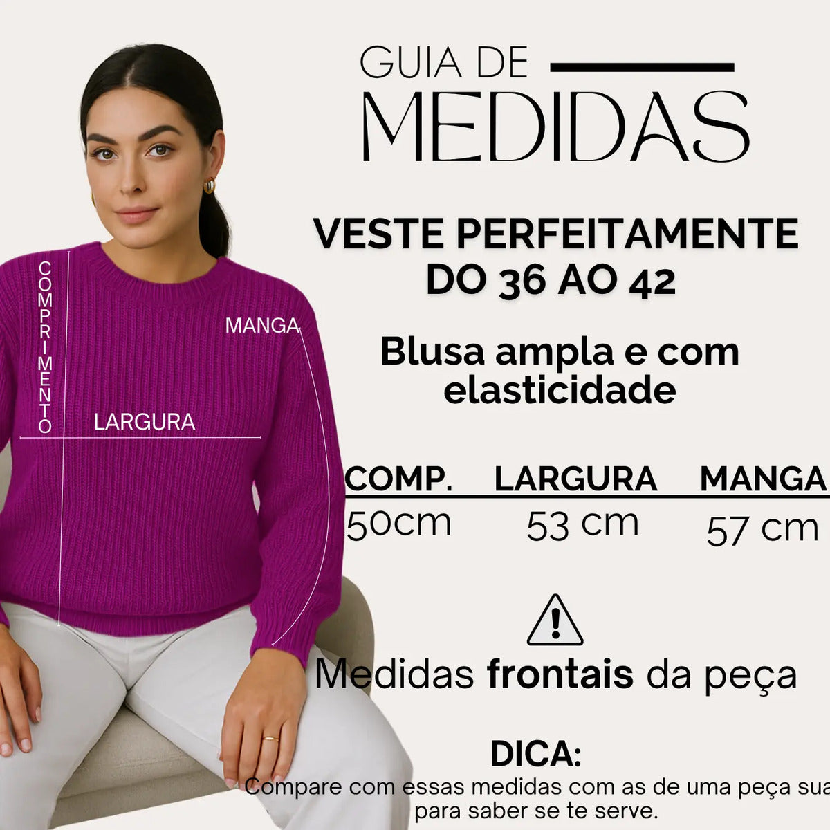Suéter Blusa Manga Longa Max Cropped Frio Pullover Lã Trico
