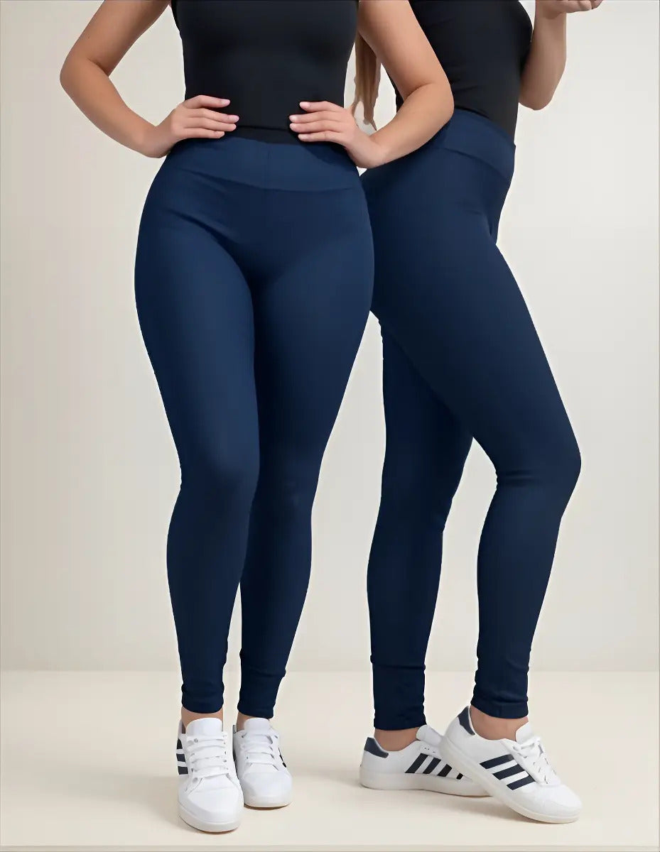 Kit 3 Calças Feminina Legging Grossa Para Academia Cós Alto