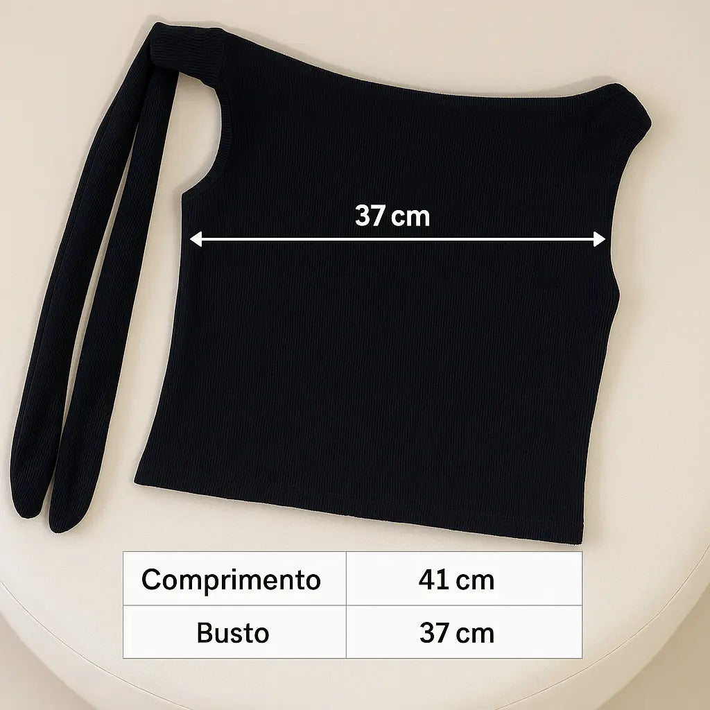 Cropped Feminino Blusa Moderno Manga Laço Amarração