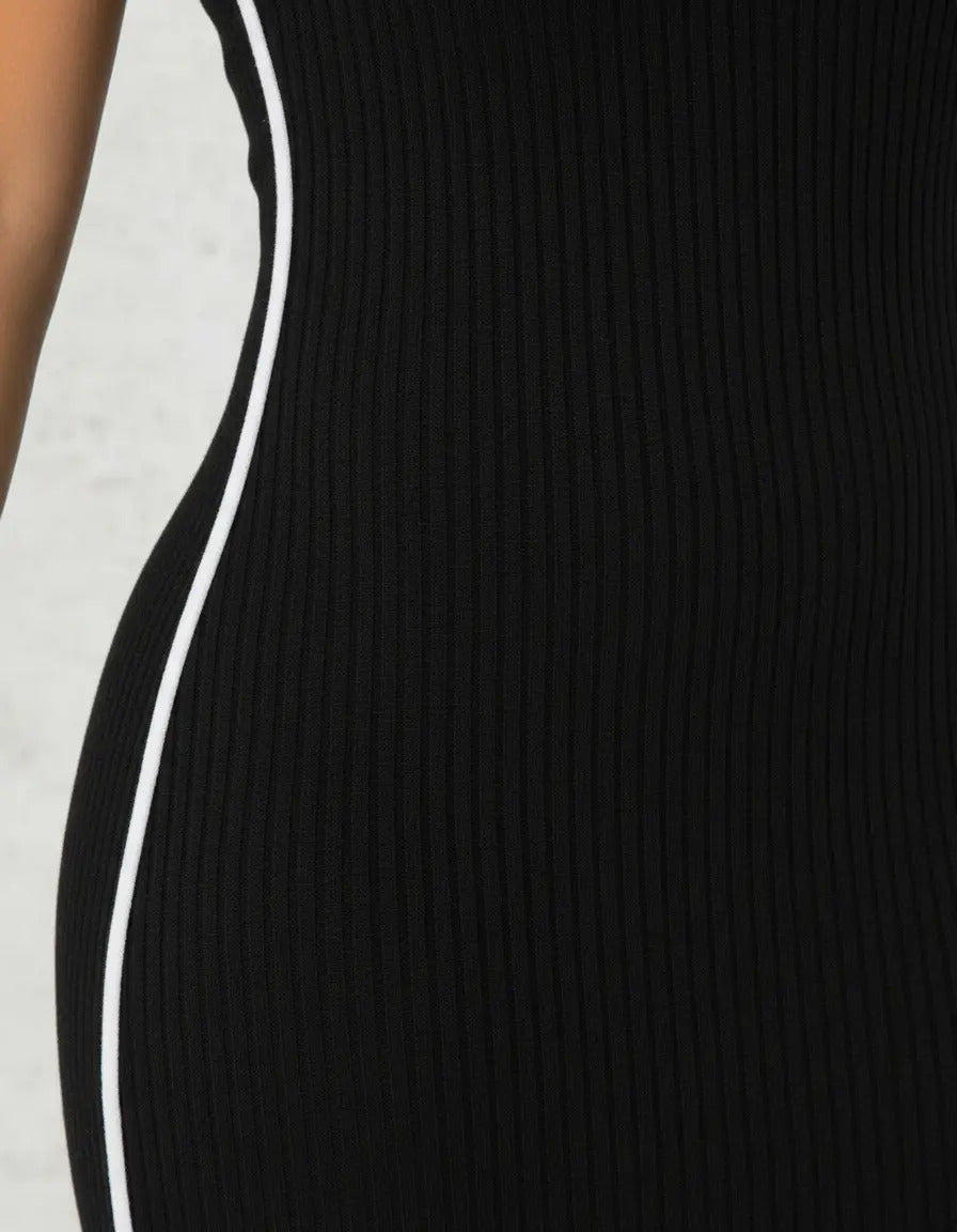 Vestido Midi Canelado Premium Regata Casual Básico Modelador