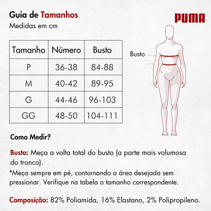 Top Puma Academia Fitness Original Nadador Alta Sustentação