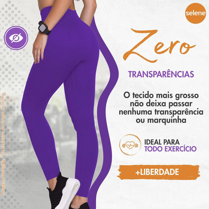 Calça Legging Zero Transparência Fitness Cintura Alta Selene