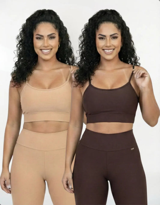 Kit-2 Top Alcinha Fina Academia Fitness C/ Bojo Suplex Power