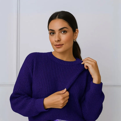 Suéter Blusa Manga Longa Max Cropped Frio Pullover Lã Trico