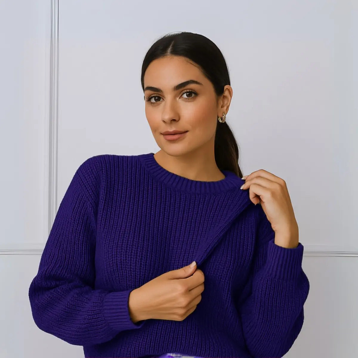 Suéter Blusa Manga Longa Max Cropped Frio Pullover Lã Trico