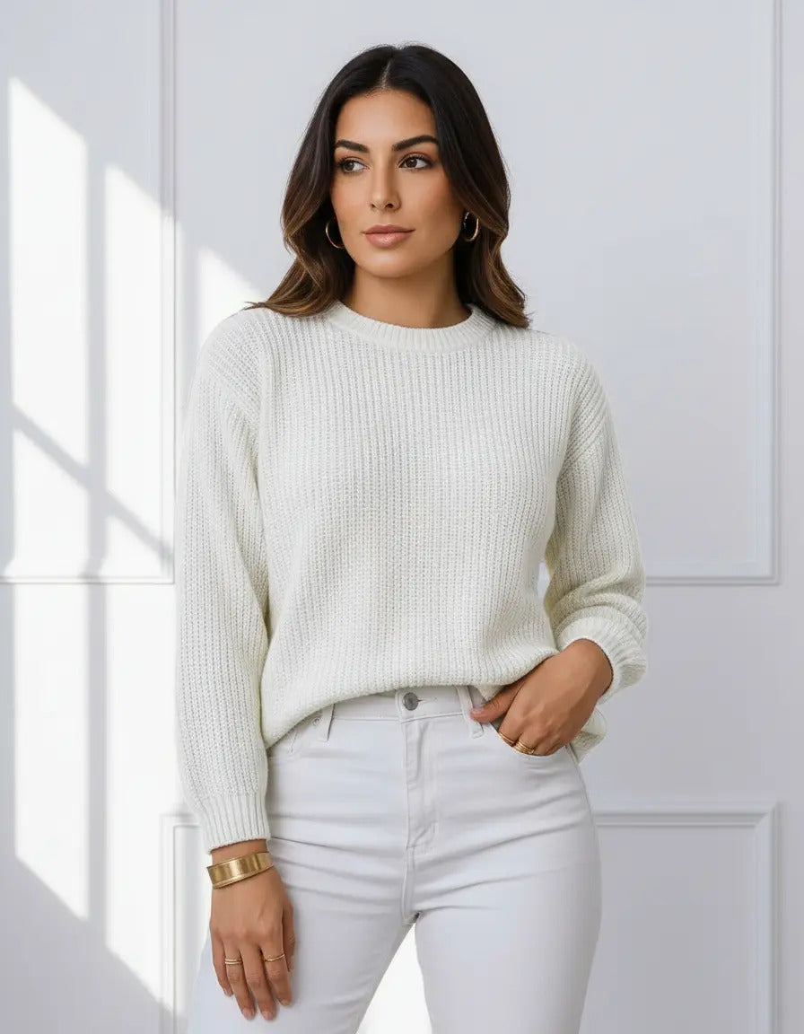 Suéter Blusa Manga Longa Max Cropped Frio Pullover Lã Trico