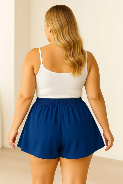 Shorts Plus Size Leve Feminino Cintura Alta