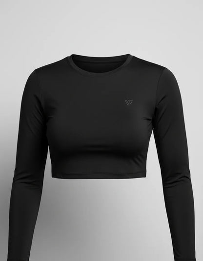 Cropped Feminina Poliamida Manga Longa Blusa Proteção Uv