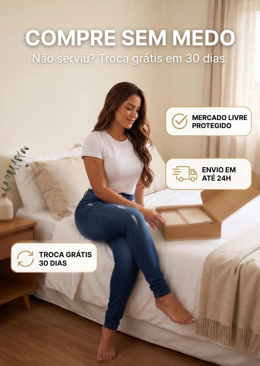 Calça Feminina Jeans Cintura Alta Skinny Levanta Bumbum