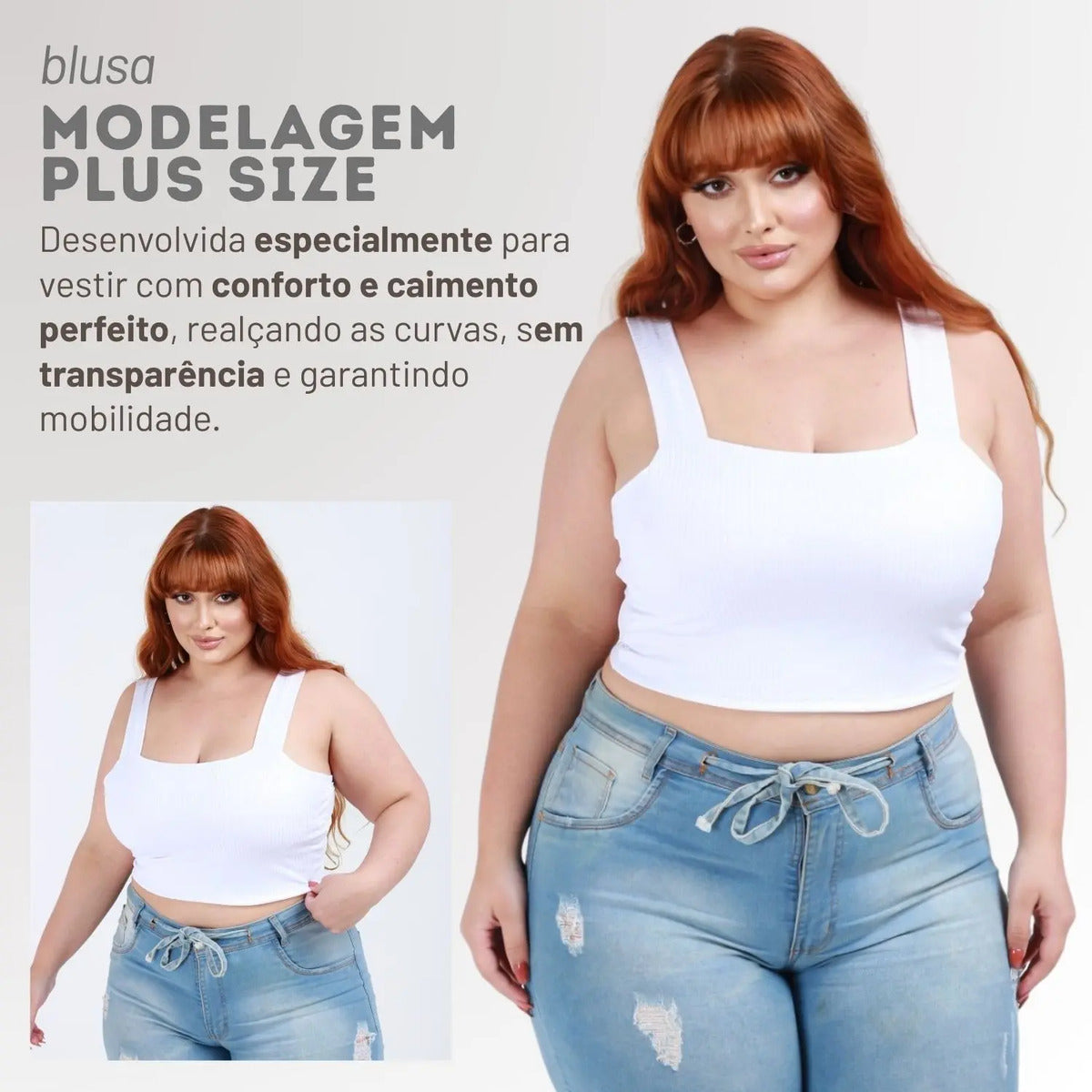 Top Plus Size Alça Larga Reforçado Feminino Modelador G4
