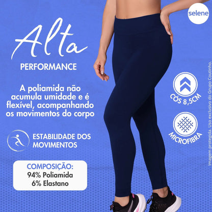 Calça Legging Zero Transparência Fitness Cintura Alta Selene