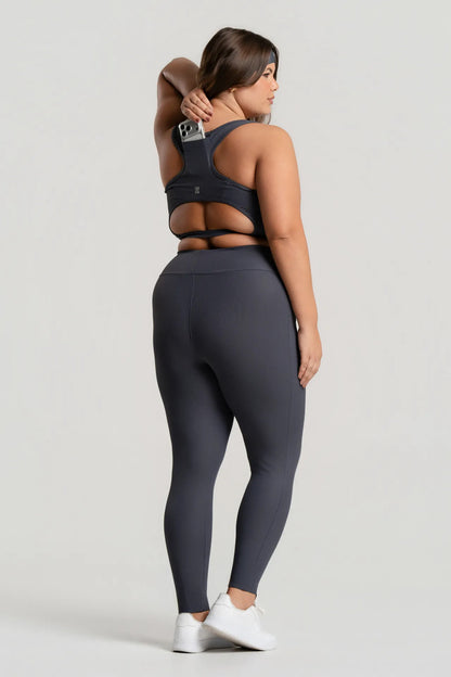 Top Feminino Academia Bolso Nadador Corrida Fitness Esporte