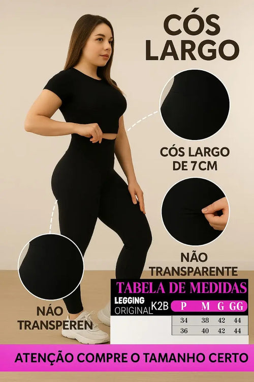 Calça Legging K2b Original Cintura Alta Cós Largo Grossa Nf