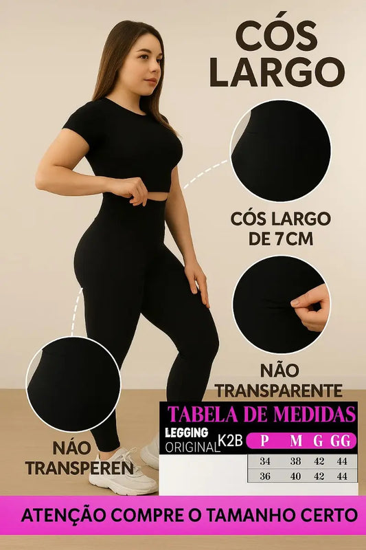 Calça Legging K2b Original Cintura Alta Cós Largo Grossa Nf