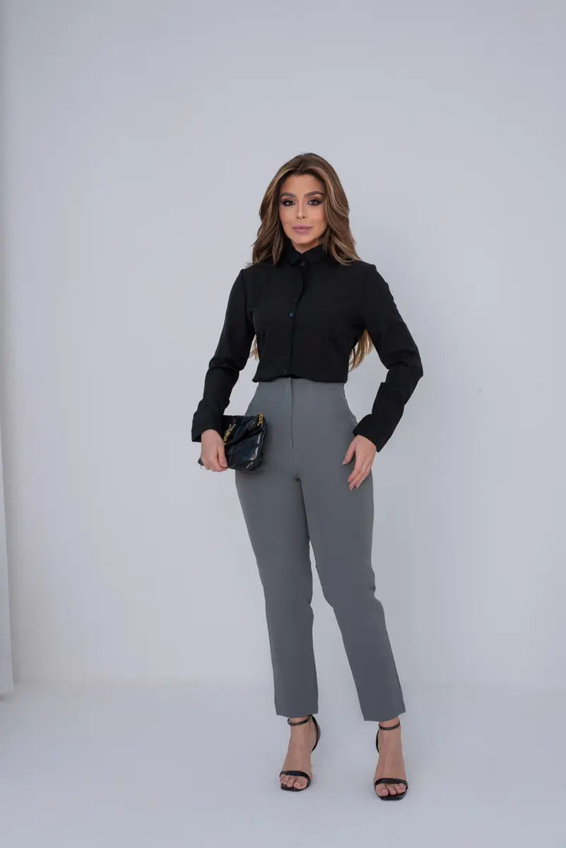 Camisa De Botão Sofisticada Feminina Alta Qualidade Sale 40%