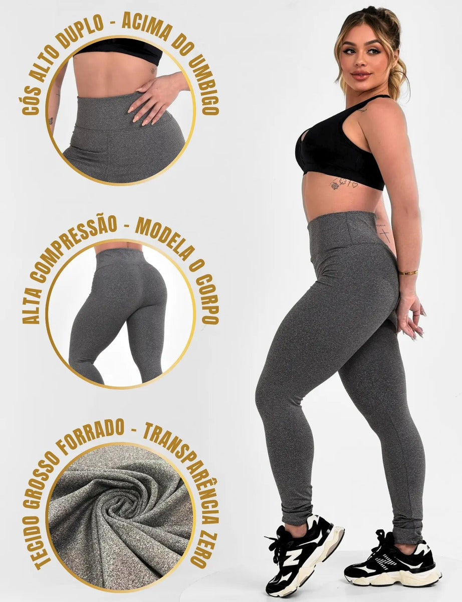 Calça Legging Leg Zero Transparência Cintura Alta Academia