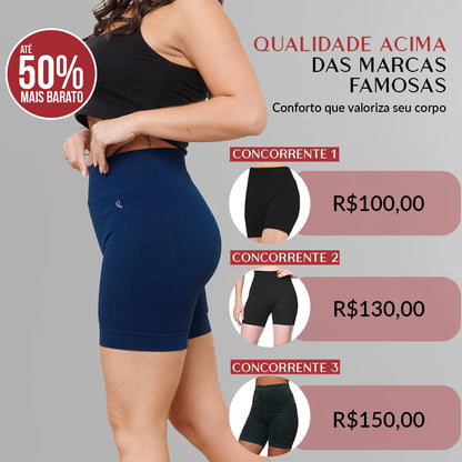 Short Benévola Poliamida Sem Costura Bermuda Confortável