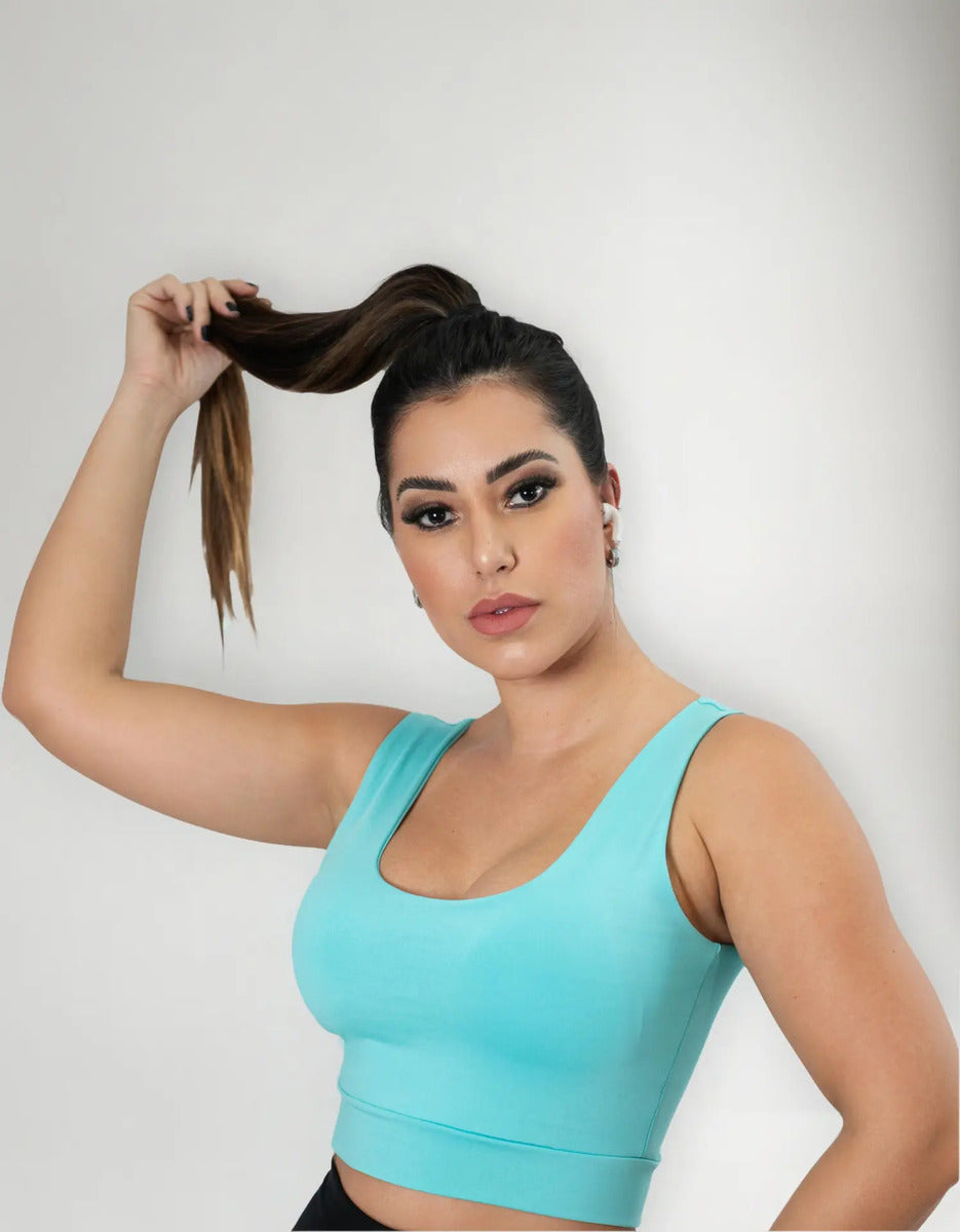 Cropped Cropet Top Alça Grossa Regata Feminino Casual C Bojo