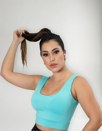 Cropped Cropet Top Alça Grossa Regata Feminino Casual C Bojo