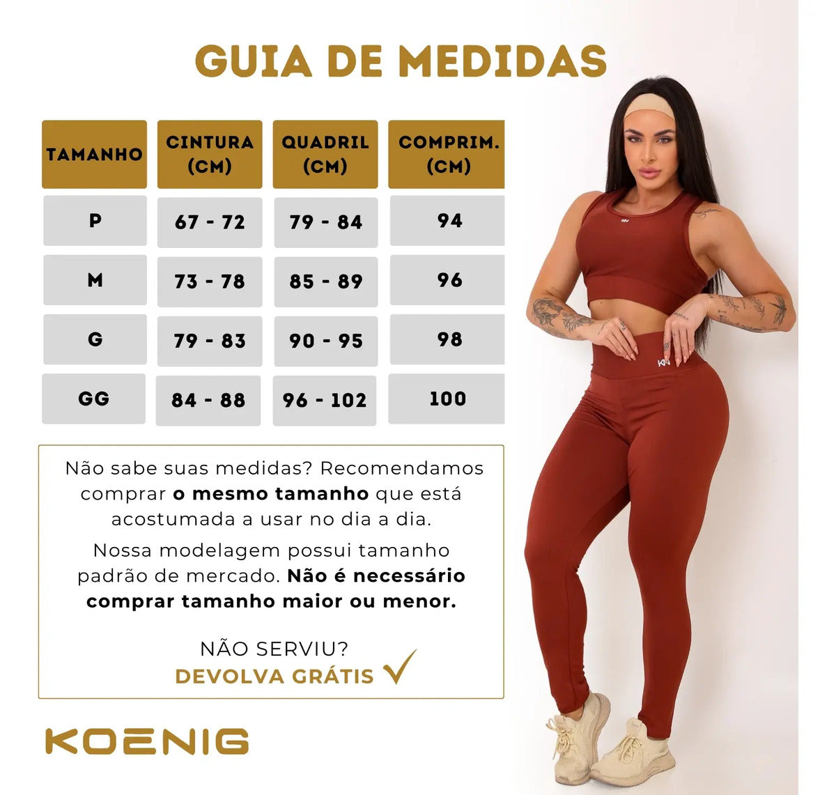 Calça Legging Fitness Zero Transparência Cintura Alta Koenig
