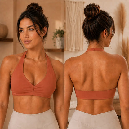 Top Halter Fitness Frente Unica Suplex Bojo Removìvel Yoga