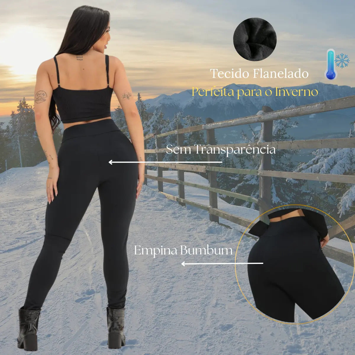 Calça Montaria Forrada Flanelada Com Bolso Feminina Grossa