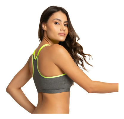 Kit 3 Top Fitness Neon Fashion Academia Nadador Frente Dupla