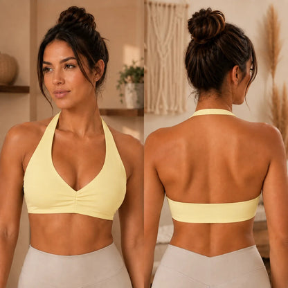 Top Halter Fitness Frente Unica Suplex Bojo Removìvel Yoga