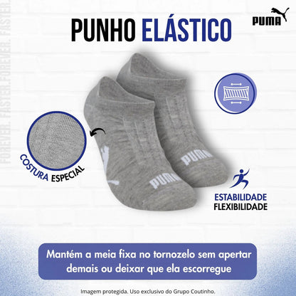 Kit 9 Pares Meias Invisível Puma Sapatilha Soquete Original