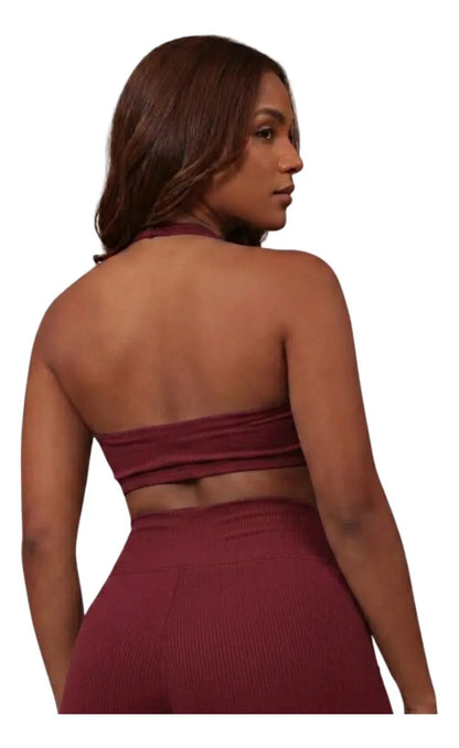 Top Halter Fitness Frente Unica Suplex Bojo Removìvel Yoga
