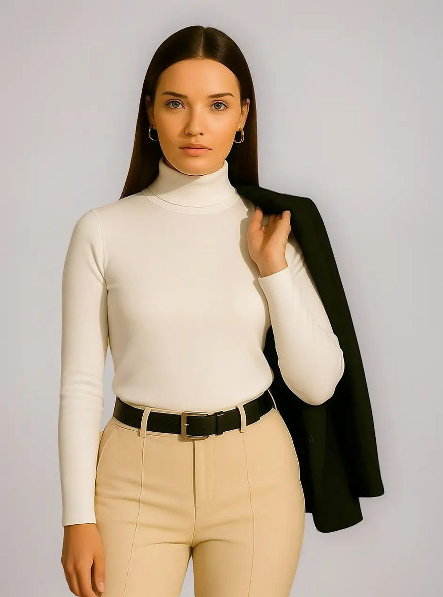 Blusa Cacharrel Feminina Inverno Gola Alta Viscolaycra Cores