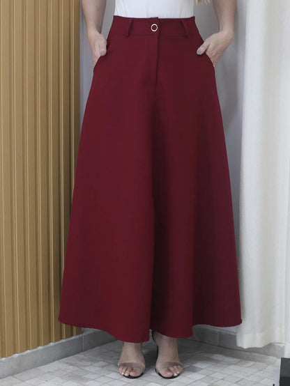 Saia Feminina Longa Design Saiaxshort Botao Cinto - Ma 7106