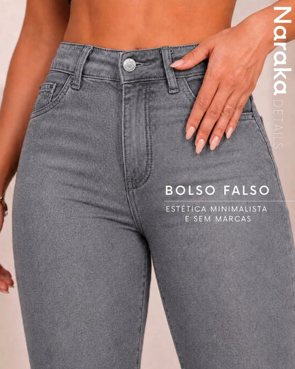 Calça Jeans Feminina Skinny Cintura Alta Levanta Bumbum
