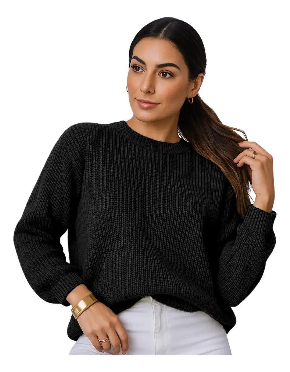 Suéter Blusa Manga Longa Max Cropped Frio Pullover Lã Trico