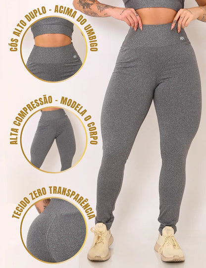 Calça Legging Fitness Zero Transparência Cintura Alta Koenig