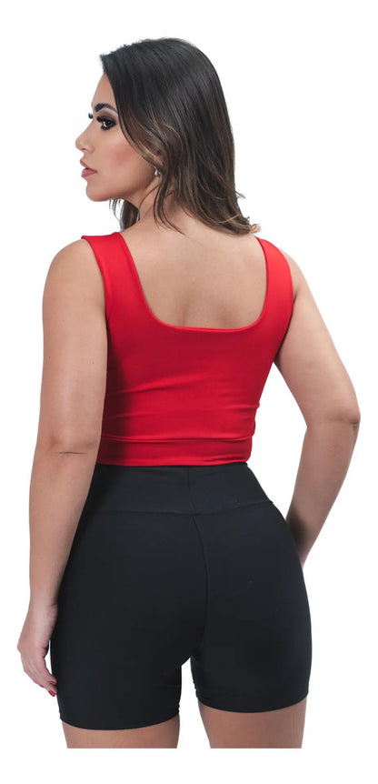 Cropped Cropet Top Alça Grossa Regata Feminino Casual C Bojo