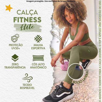 Legging Academia Fitness Com Bolso Zero Transparência Elite