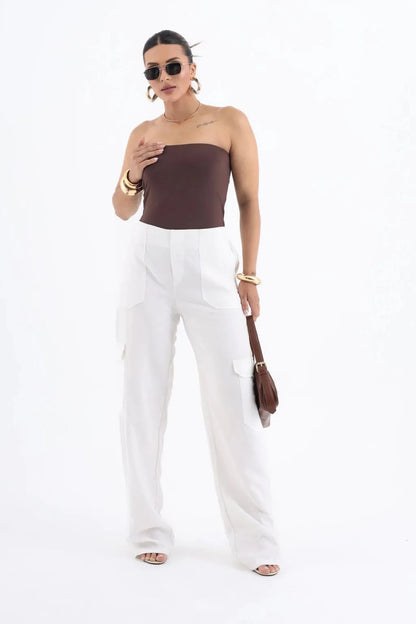 Top Tube Poliamida Forrada Tomara Que Caia Cropped Moda