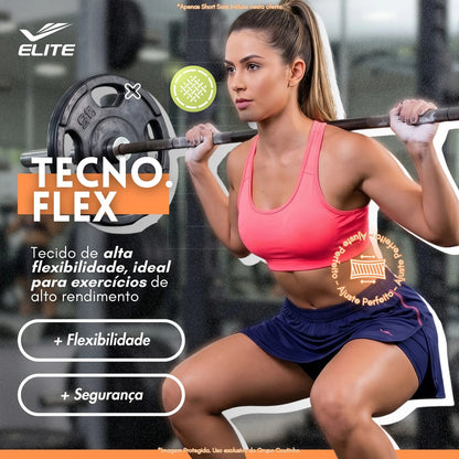 Short Feminino Academia Saia Fitness Corrida Poliamida Elite